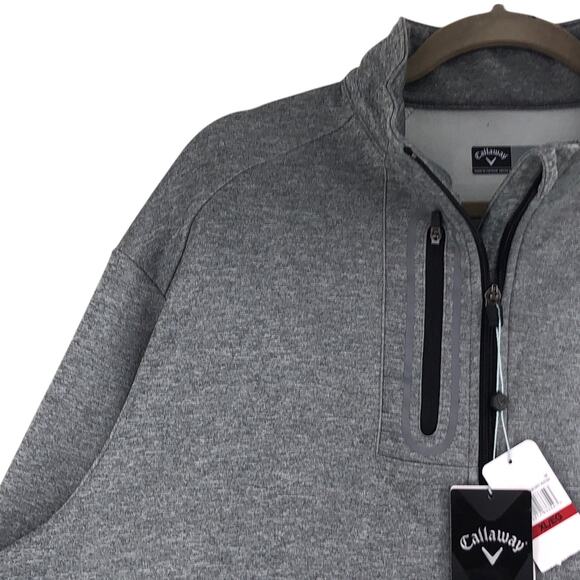 Callaway Men Size XL Sweater Quarter 1/4 Zip Pullover Golf OptiShield UPF 50 NEW - Picture 6 of 16